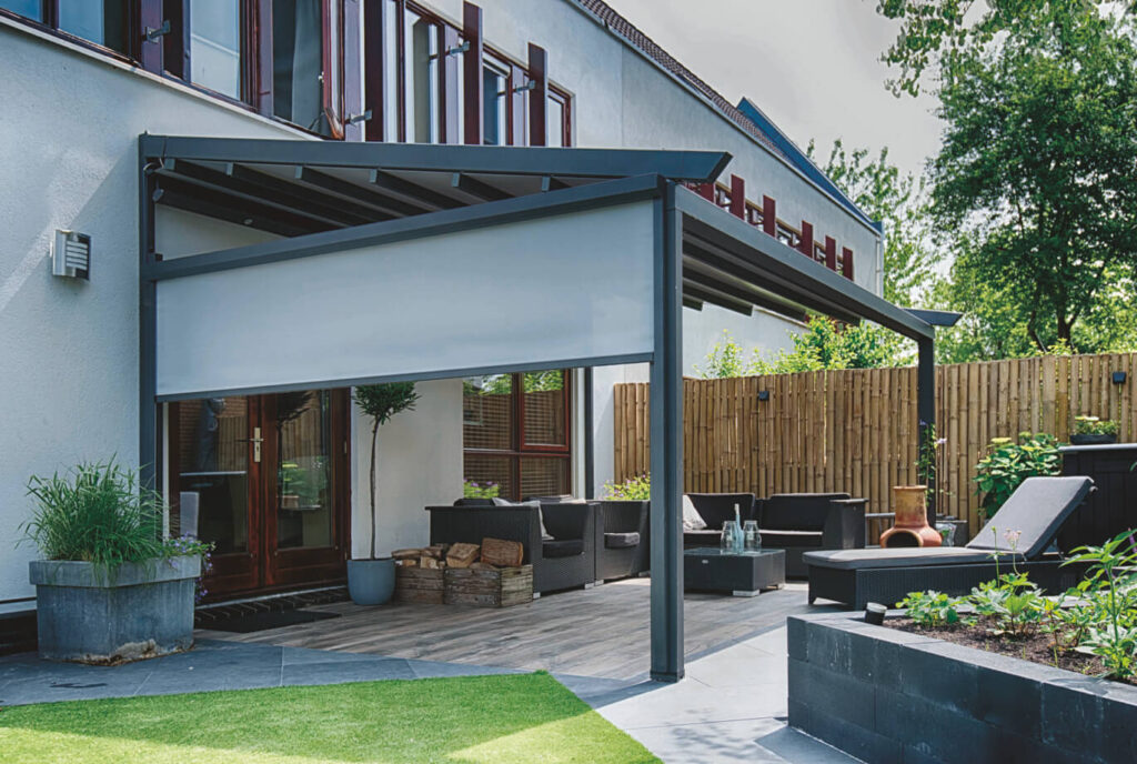 terrasoverkapping met windvast screen suncircle
